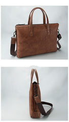 Leather Vintage Mens 14-inch Blue Briefcase Lawyer Briefcases Laptop Briefcase Business Briefcase For Men - imessengerbags