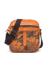 Yellow Cool Leather Mens Camouflage Vertical Side Bag Small Messenger Bags Casual Bicycle Bags for Men