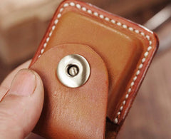 Handmade Light Brown  Leather Mens Zippo Lighter Case With Belt Loop Zippo  Standard Lighter Holders For Men