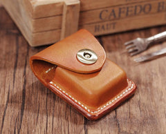 Handmade Light Brown  Leather Mens Zippo Lighter Case With Belt Loop Zippo  Standard Lighter Holders For Men