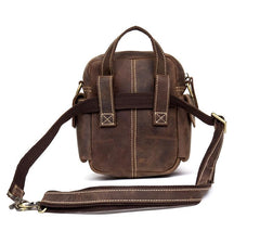 Casual Brown Leather Small Side Bags Waist Bag Belt Pouch Messenger Bag Courier Bag for Men - imessengerbags