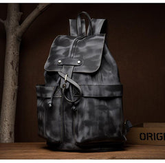 Light Brown Casual Mens Leather 15-inch Computer Backpack Dark Brown Travel Backpacks School Backpacks for men - imessengerbags