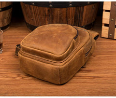 Cool Brown Leather Mens One Shoulder Backpack Sling Bags Crossbody Pack Chest Bag for men - imessengerbags