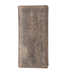 Light Brown Vintage Mens long Wallet Dark Brown Clutch Wallet Long Wallets for Men