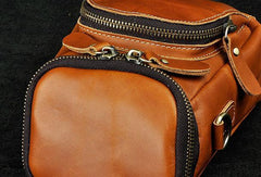 MEN LEATHER Belt Pouch WAIST BAG HIP PACK BELT BAG CELL PHONE HOLSTER