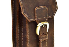 MEN LEATHER Belt Pouch WAIST BAG HIP PACK BELT BAG CELL PHONE HOLSTERS - imessengerbags