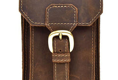 MEN LEATHER Belt Pouch WAIST BAG HIP PACK BELT BAG CELL PHONE HOLSTERS - imessengerbags