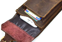 MEN LEATHER Belt Pouch WAIST BAG HIP PACK BELT BAG CELL PHONE HOLSTERS - imessengerbags