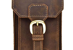 MEN LEATHER Belt Pouch WAIST BAG HIP PACK BELT BAG CELL PHONE HOLSTERS - imessengerbags