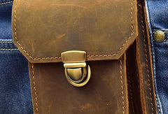 MEN LEATHER Belt Pouch WAIST BAG HIP PACK BELT BAG CELL PHONE HOLSTERS - imessengerbags