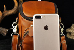 MEN LEATHER Belt Pouch WAIST BAG HIP PACK BELT BAG CELL PHONE HOLSTER