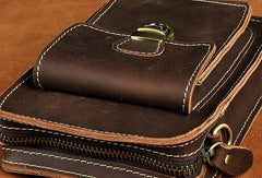 MEN LEATHER Belt Pouch WAIST BAG HIP PACK BELT BAG CELL PHONE HOLSTERS Shoulder Bag