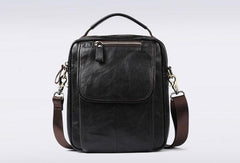 Men Leather Black Handbag Messenger Bag Crossbody bag Cool For Men