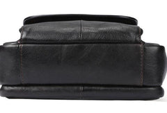 Men Leather Black Handbag Messenger Bag Crossbody bag Cool For Men