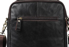 Men Leather Black Handbag Messenger Bag Crossbody bag Cool For Men