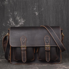 Men Leather Messenger Bag Cool Vintage Crossbody Bag Shoulder Bag for men