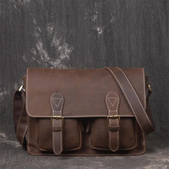 Men Leather Messenger Bag Cool Vintage Crossbody Bag Shoulder Bag for men