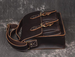 Men Leather Messenger Bag Cool Vintage Crossbody Bag Shoulder Bag for men