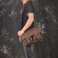 Men Leather Messenger Bag Cool Vintage Crossbody Bag Shoulder Bag for men