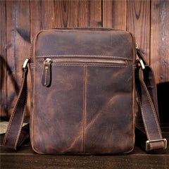 Men Leather Small Messenger Bag Cool Vintage Shoulder Bag for men
