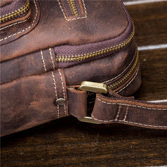 Men Leather Small Messenger Bag Cool Vintage Shoulder Bag for men