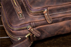 Men Leather Small Messenger Bag Cool Vintage Shoulder Bag for men