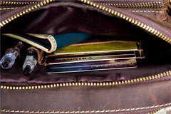 Men Leather Small Messenger Bag Cool Vintage Shoulder Bag for men
