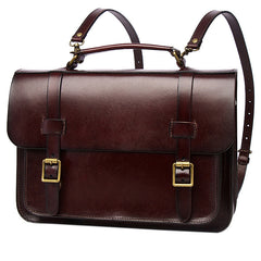 Men's Leather Convertible Messenger Bag Backpack Stachel Bag For Men