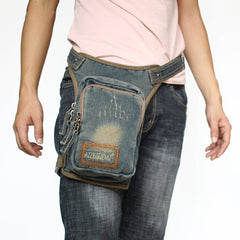 Jean thigh bag denim drop leg bag