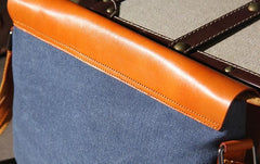 Mens Canvas Leather Messenger Bag Shoulder Bag Crossbody Bag for Men