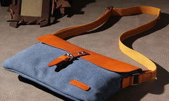 Mens Canvas Leather Messenger Bag Shoulder Bag Crossbody Bag for Men
