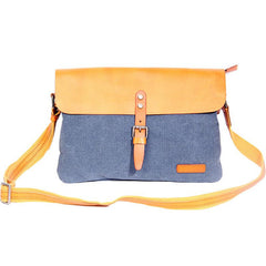 Mens Canvas Leather Messenger Bag Shoulder Bag Crossbody Bag for Men