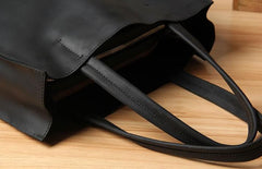 Mens Coffee Black Tote Bag Leather Vintage Cool Handbag Shoulder Bag for Men