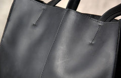 Mens Coffee Black Tote Bag Leather Vintage Cool Handbag Shoulder Bag for Men