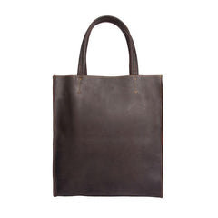 Mens Coffee Black Tote Bag Leather Vintage Cool Handbag Shoulder Bag for Men