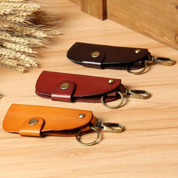 Mens Cool Key Holders Handmade Leather Car Key Card Holder Car Key Case for Men - imessengerbags