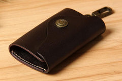 Mens Cool Key Wallet Handmade Leather Car Key Card Holder Car Key Case for Men - imessengerbags