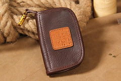 Mens Cool Key Wallet Handmade Leather Car Key Card Holder Car Key Case for Men - imessengerbags