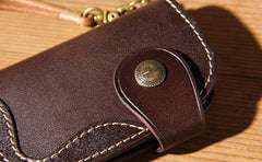 Mens Cool Key Wallet Handmade Leather Car Key Card Holder Car Key Case for Men - imessengerbags