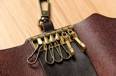 Mens Cool Key Wallet Handmade Leather Car Key Card Holder Car Key Case for Men - imessengerbags