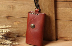 Mens Cool Key Wallet Handmade Leather Car Key Card Holder Car Key Case for Men - imessengerbags