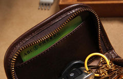 Mens Cool Key Wallet Handmade Leather Car Key Card Holder Car Key Case for Men - imessengerbags