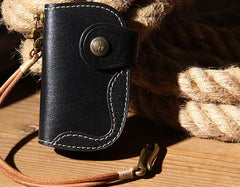 Mens Cool Key Wallet Handmade Leather Car Key Card Holder Car Key Case for Men - imessengerbags