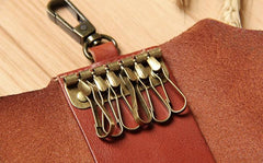 Mens Cool Key Wallet Handmade Leather Car Key Card Holder Car Key Case for Men - imessengerbags