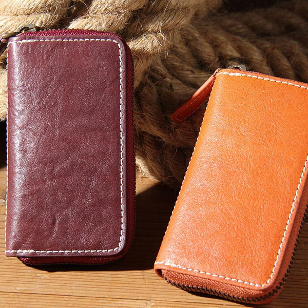 Mens Cool Key Wallet Handmade Leather Car Key Card Holder Car Key Case for Men - imessengerbags