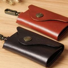 Mens Cool Key Wallet Handmade Leather Car Key Card Holder Car Key Case for Men - imessengerbags