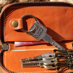 Mens Cool Key Wallet Handmade Leather Car Key Card Holder Car Key Case for Men - imessengerbags