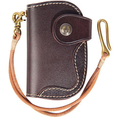 Mens Cool Key Wallet Handmade Leather Car Key Card Holder Car Key Case for Men - imessengerbags