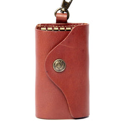 Mens Cool Key Wallet Handmade Leather Car Key Card Holder Car Key Case for Men - imessengerbags