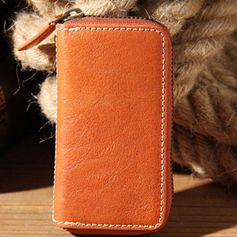 Mens Cool Key Wallet Handmade Leather Car Key Card Holder Car Key Case for Men - imessengerbags